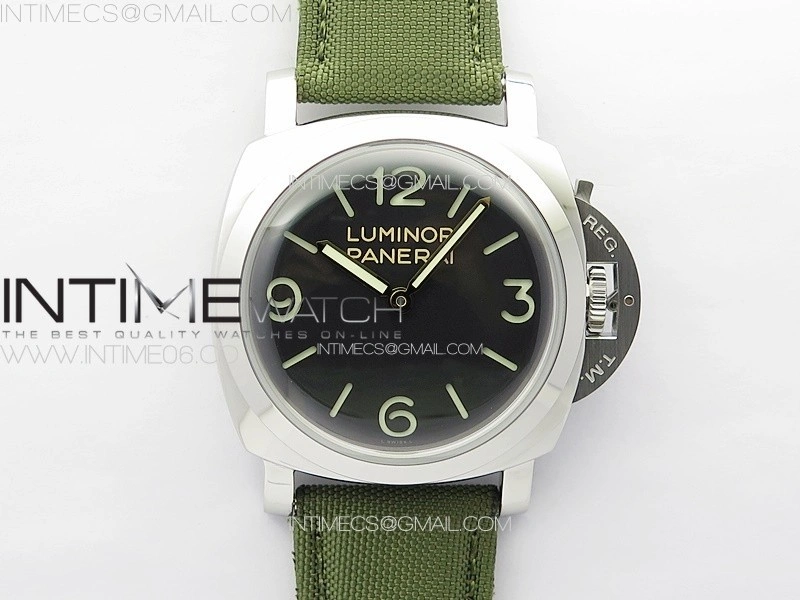 PAM606 Q "Hong Kong" HWF Black Dial on Green Nylon Strap P.3000 Super Clone